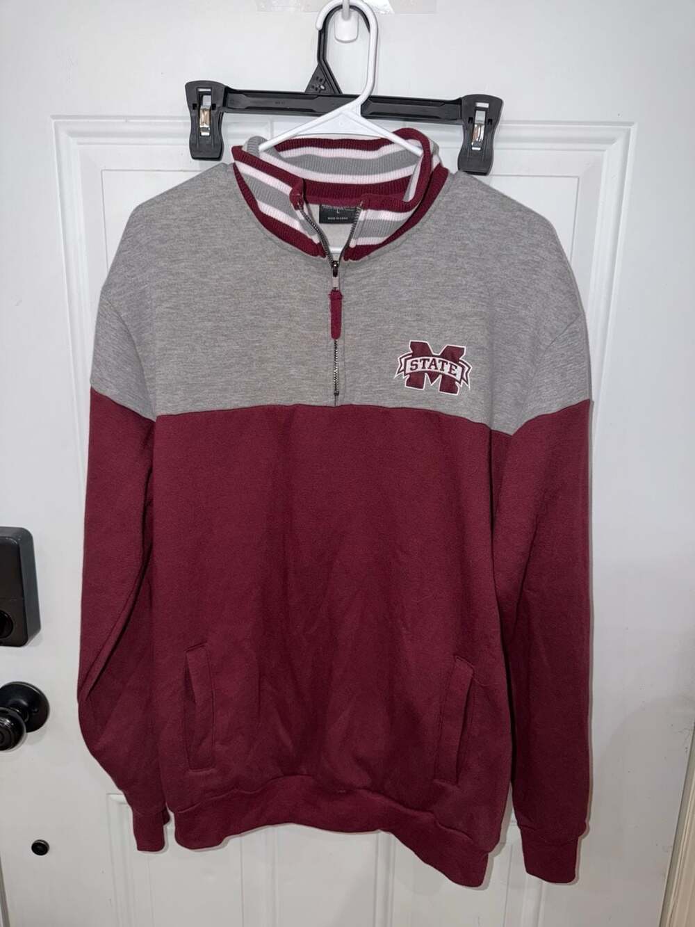 Colosseum Men's Maroon and Gray Mississippi State Bulldogs Quarter-Zip